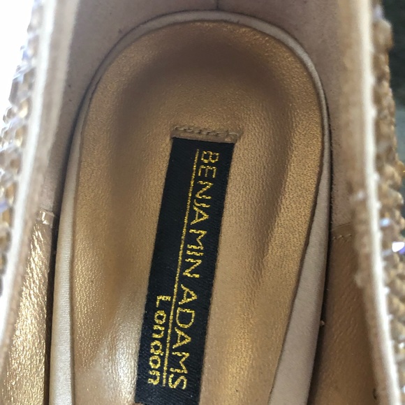 Benjamin Adams Crystal Rhinestone Heel Peep Toe 7 - Picture 13 of 15